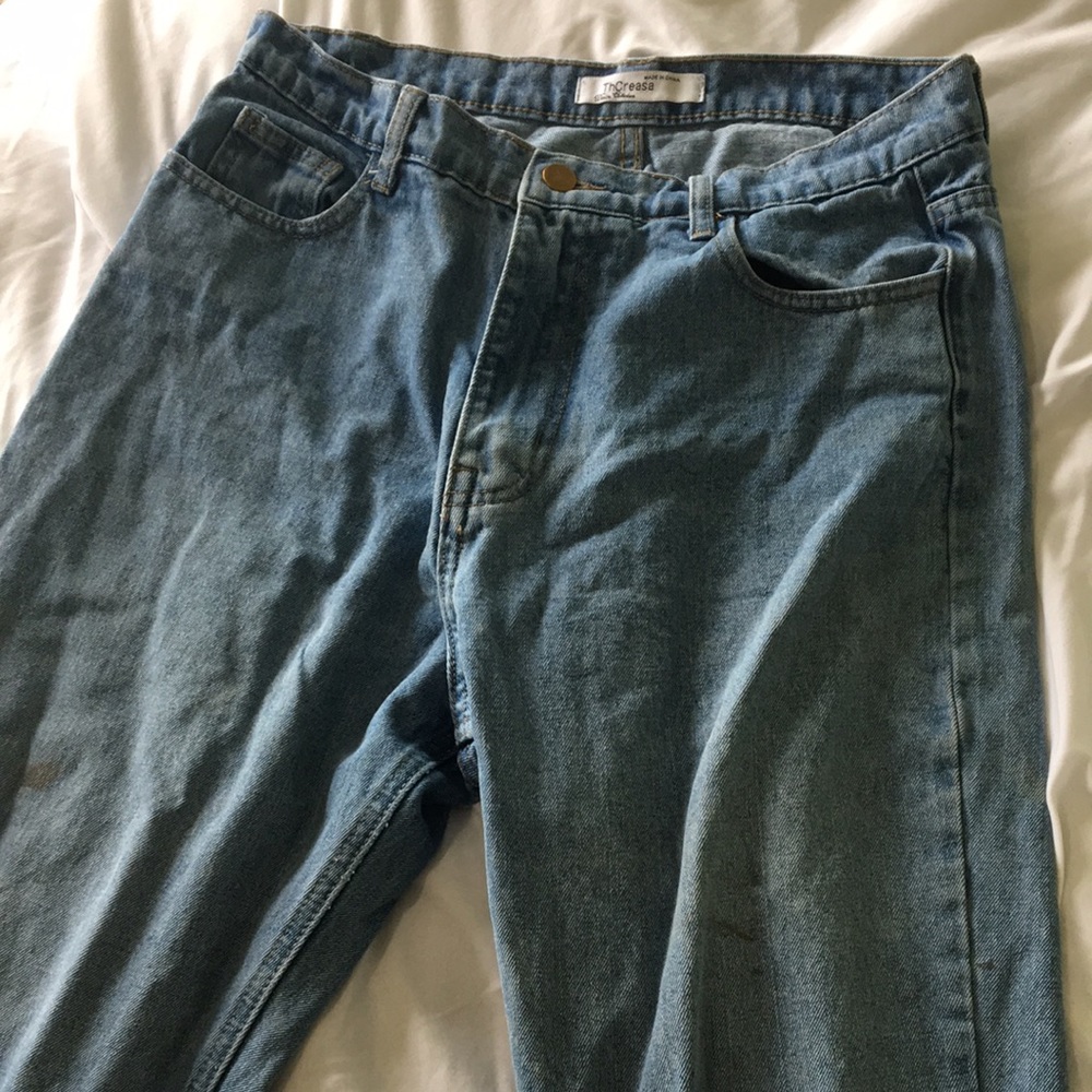 ThCreasa-Mom Jeans High Waisted Straight Leg Light Wash jeans size 30 - Picture 4 of 9